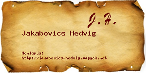 Jakabovics Hedvig névjegykártya